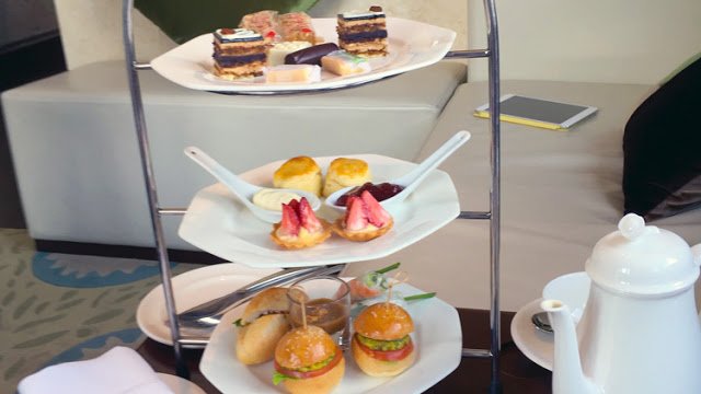 a tray of food on a table