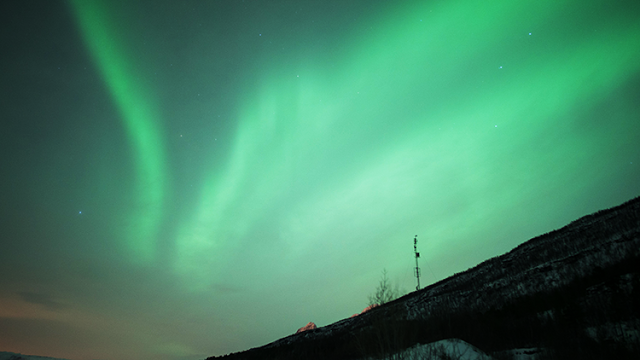 green lights in the sky