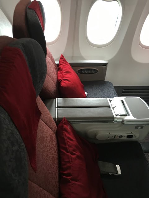 a seat in an airplane