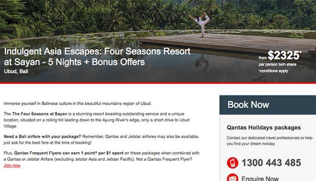 Qantas Holidays honours its online Four Seasons Bali pricing mistake deal – possibly at its own cost