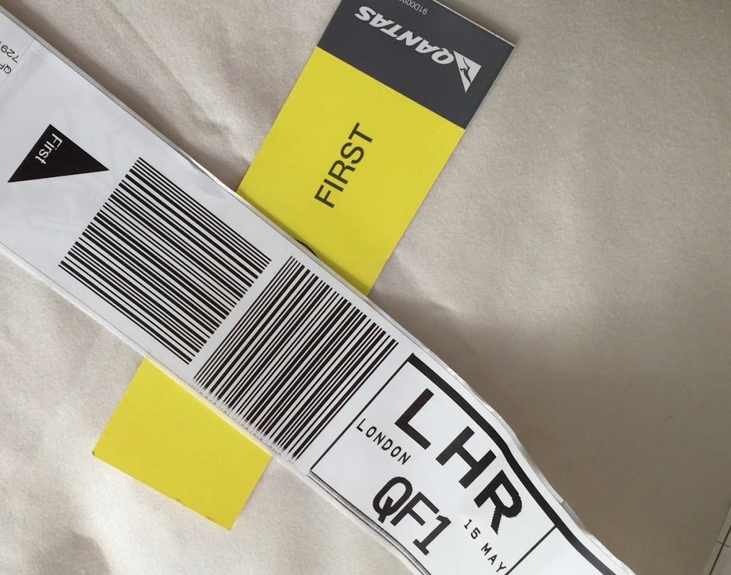 QF1 First Class luggage tags