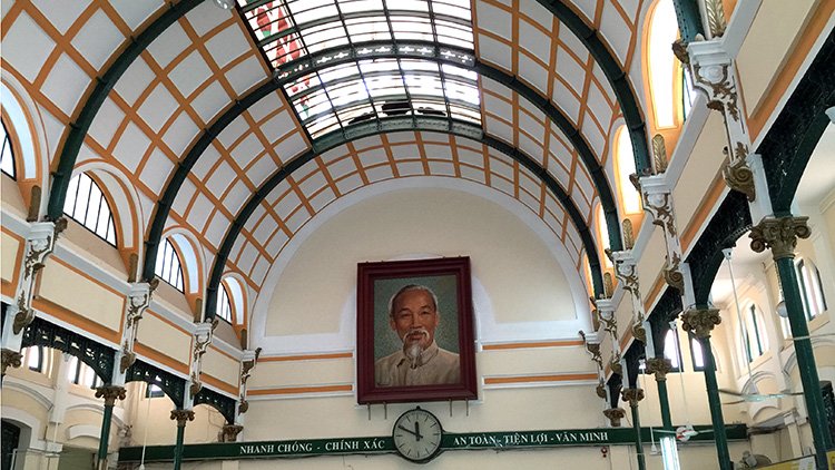 a clock in a building