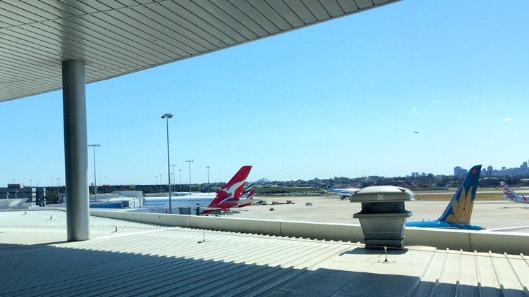 a view of an airport from a roof