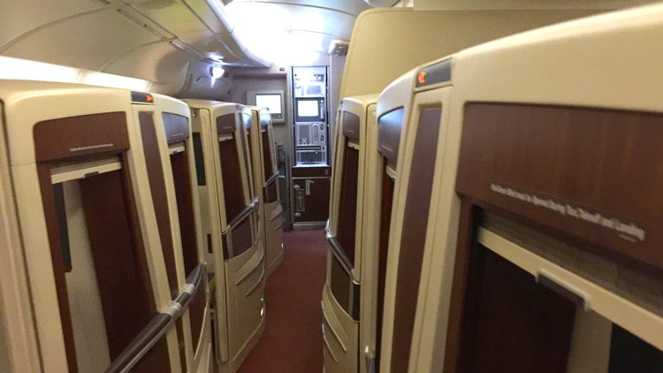 a row of seats in a plane