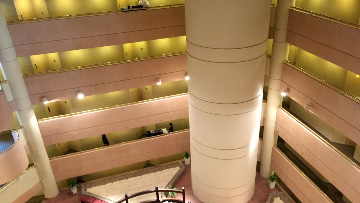 a large white pillar in a building