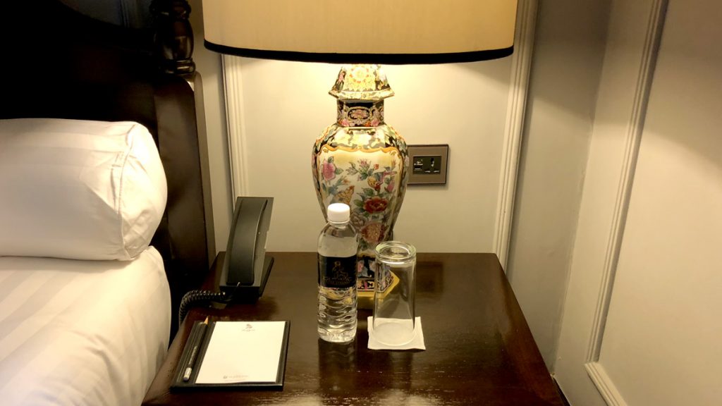 a lamp on a table