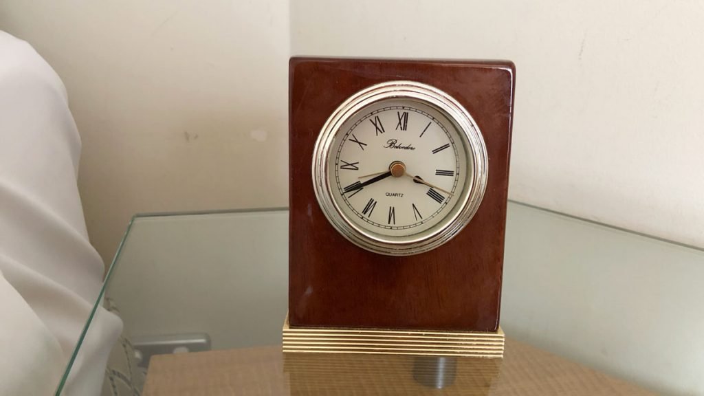 a clock on a table