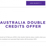 Velocity – Virgin Australia – Double Status Credits for Feb 2nd 2019