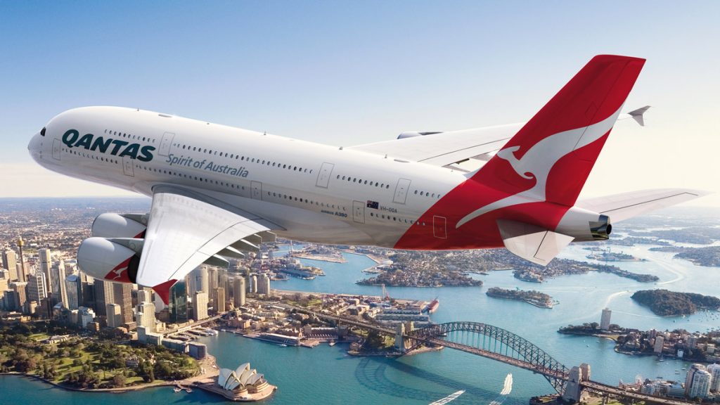 an airplane flying over water