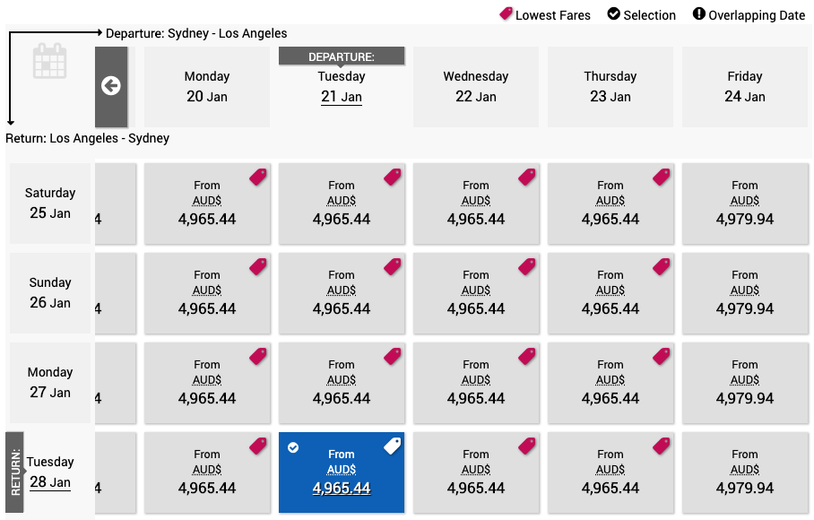 a screenshot of a flight schedule