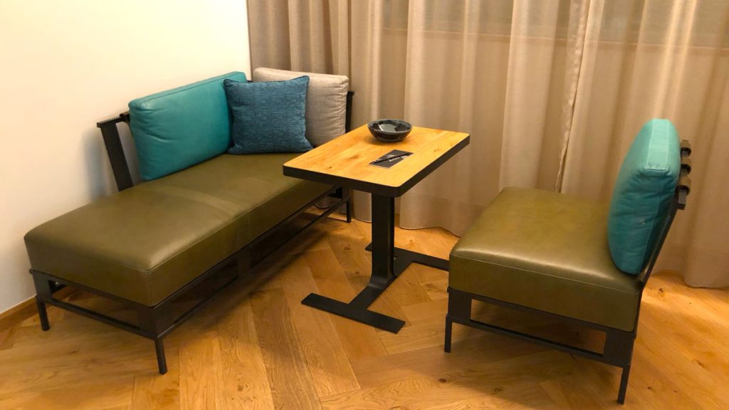 a couch and a table in a room