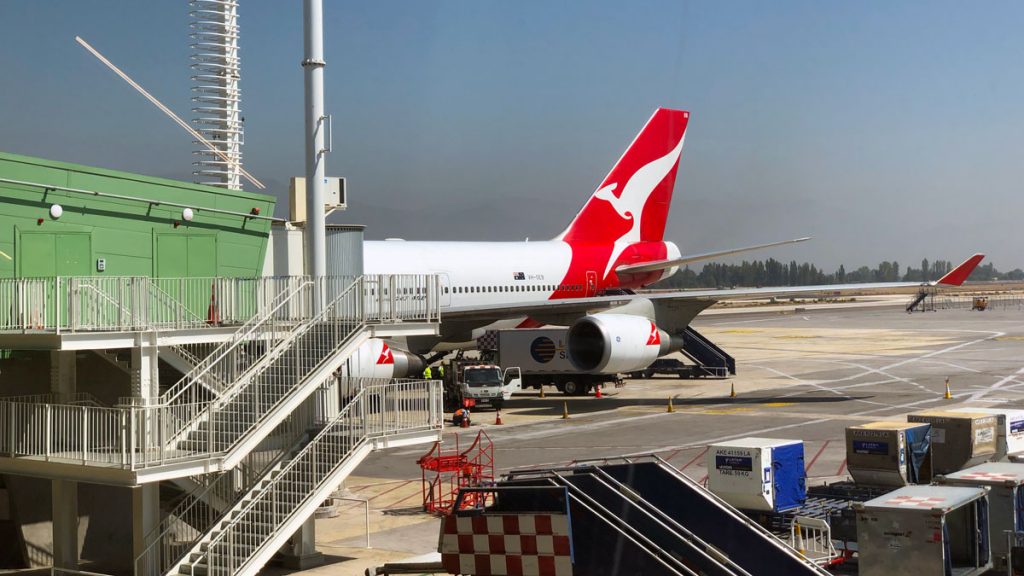 a plane parked at an airport