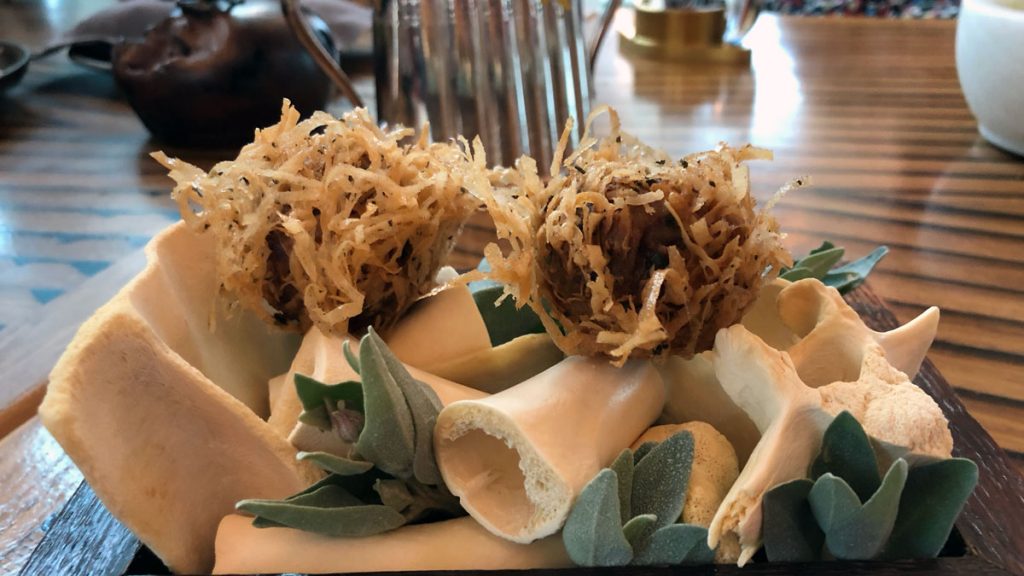 a bowl of food on a table