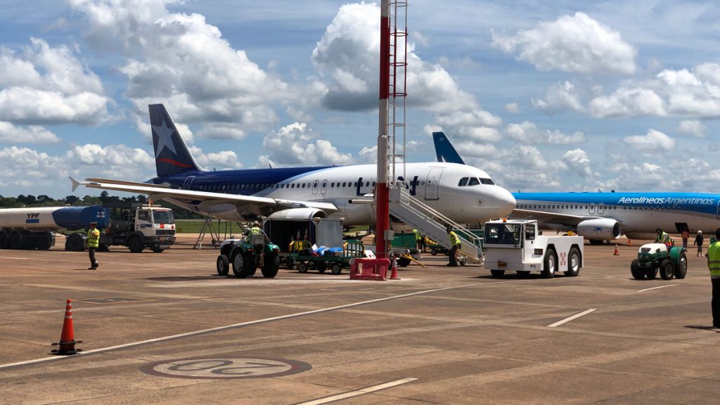 a plane parked on a tarmac