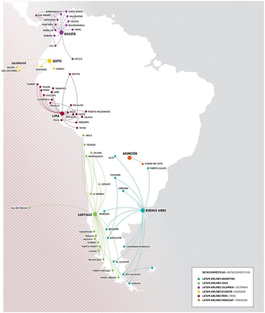 a map of the south america