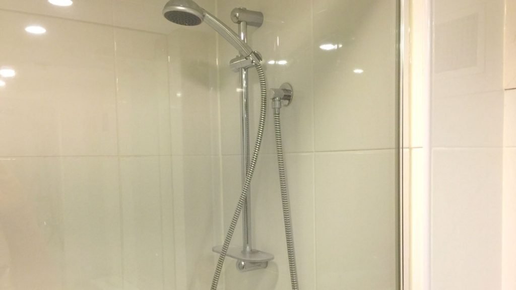 a shower head with a hose