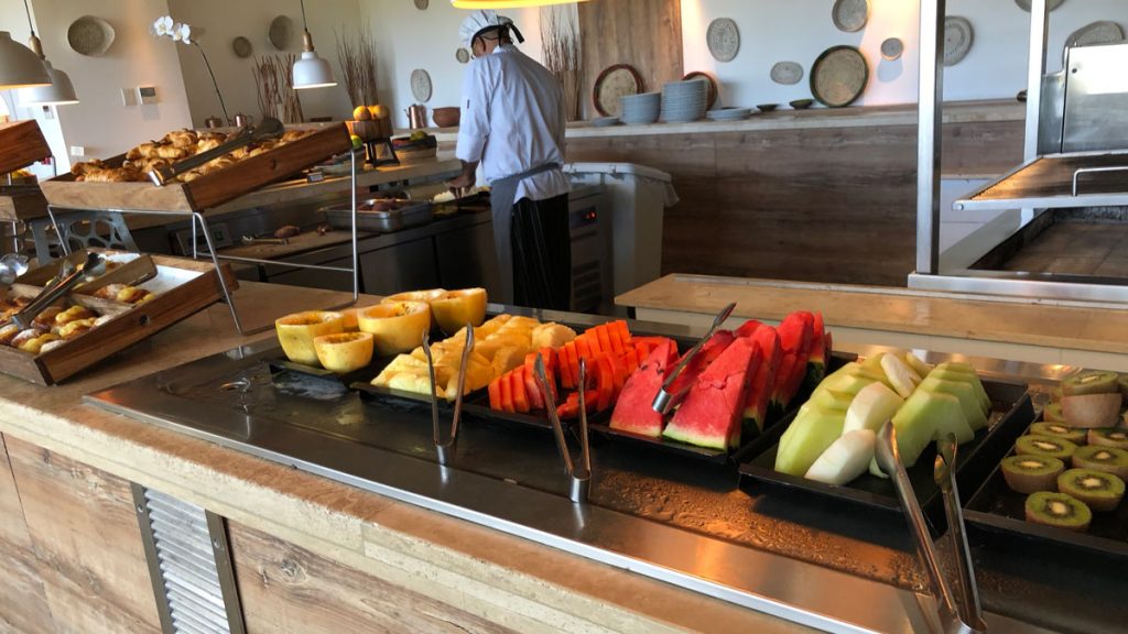 a group of fruit on a counter