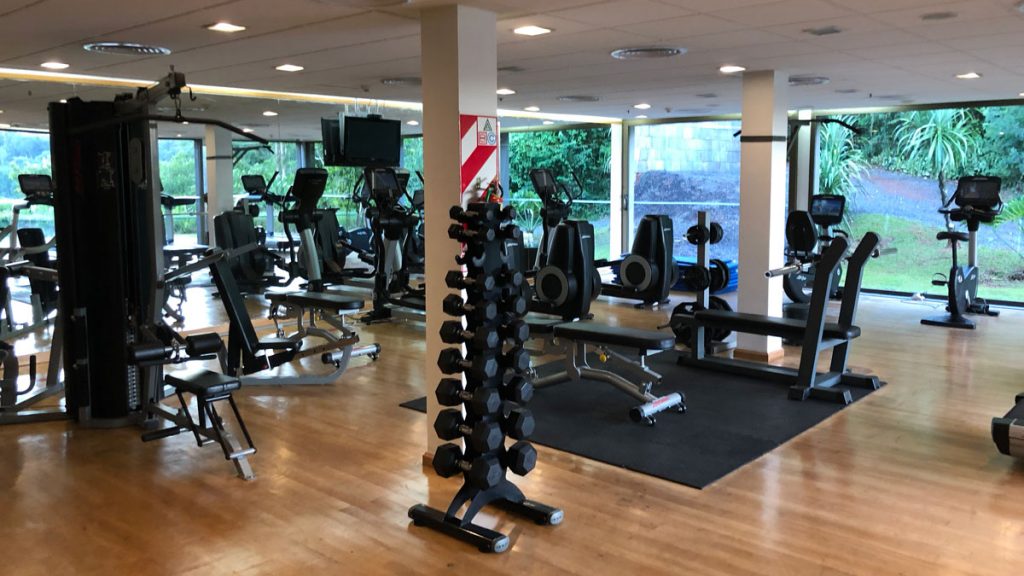 a room with exercise equipment