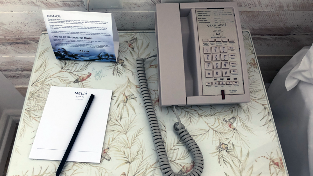 a telephone on a table