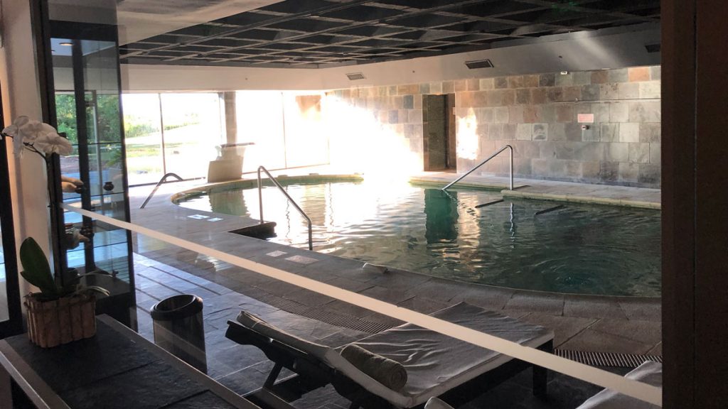 a pool inside a building