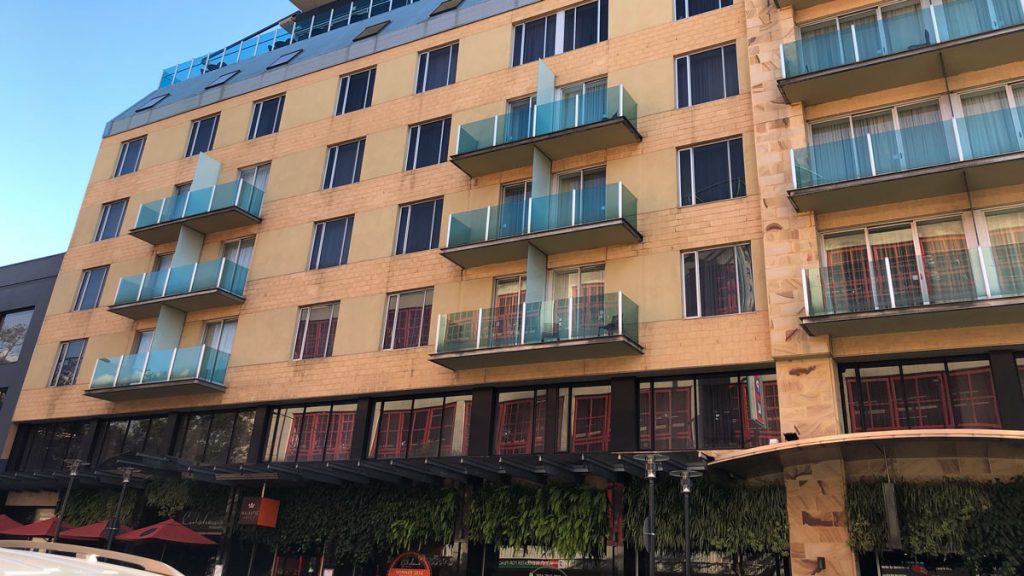 a building with many balconies