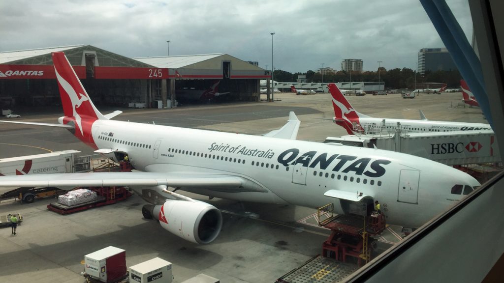 a plane parked at an airport