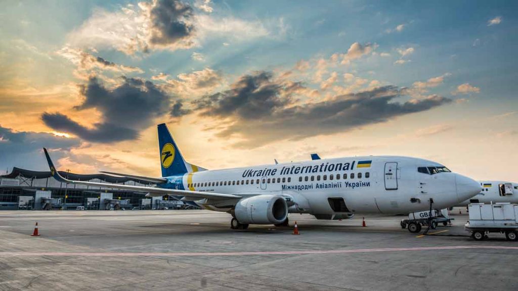 a plane on the runway