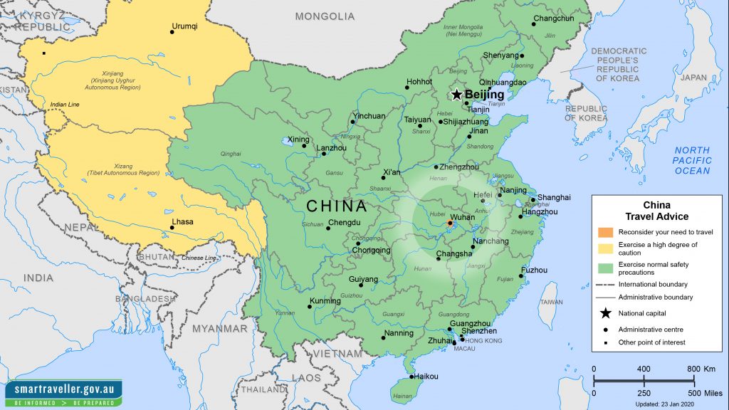 a map of china with cities