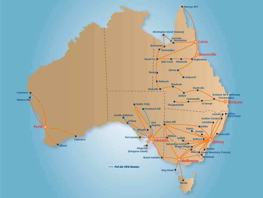 a map of australia with many points