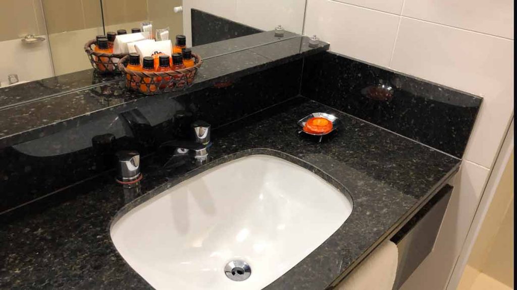 a sink in a bathroom