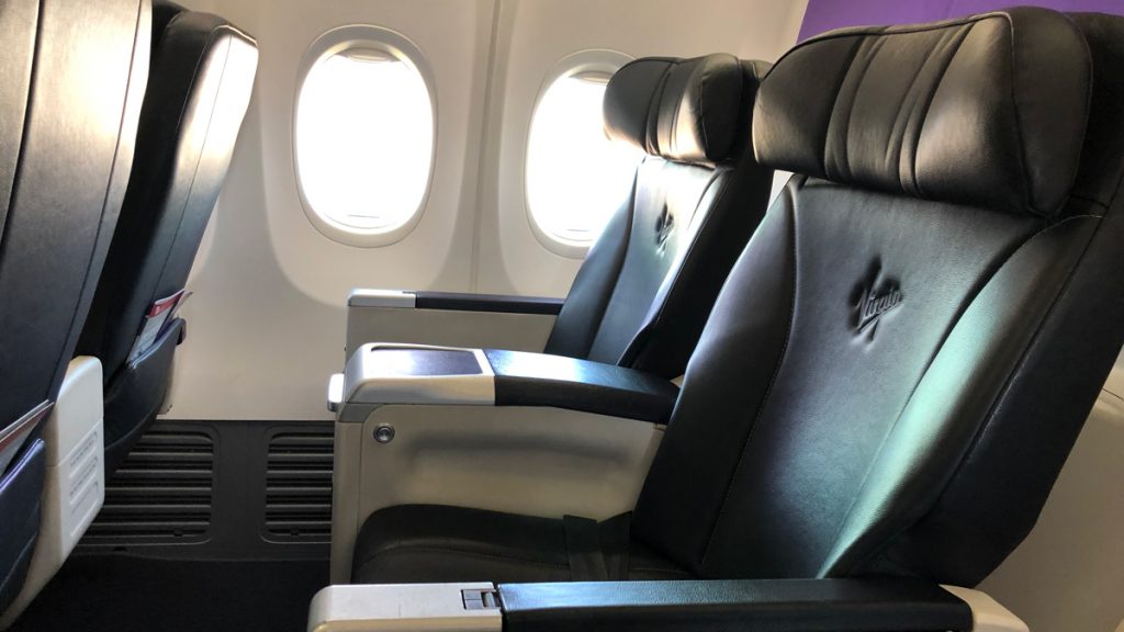 a row of seats in an airplane