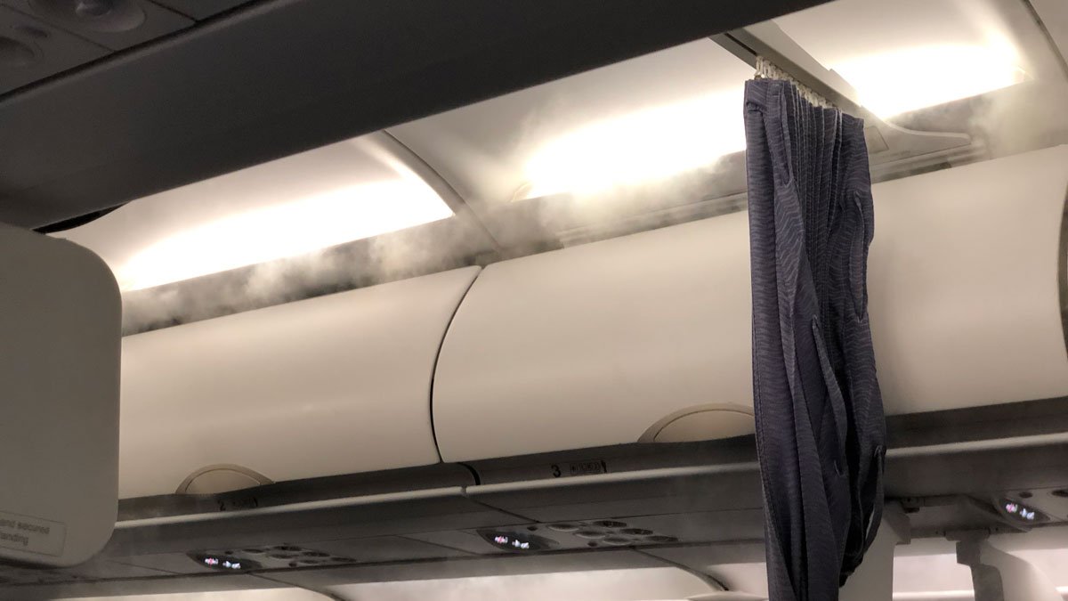 a smoke coming out of a ceiling