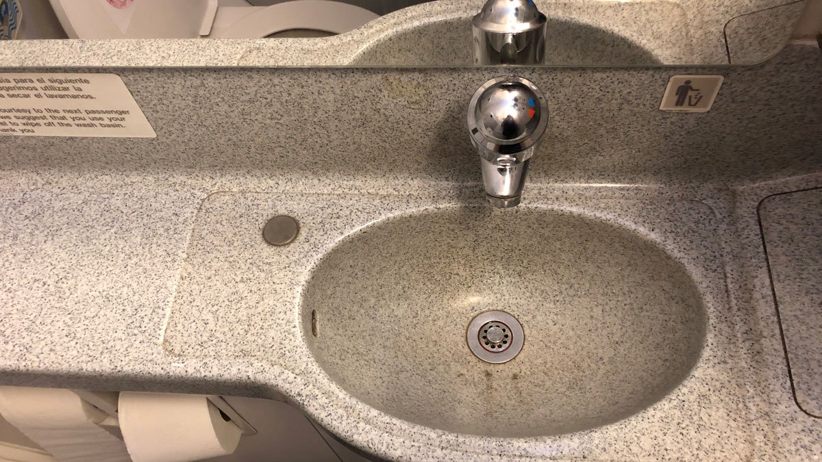 a sink with a faucet