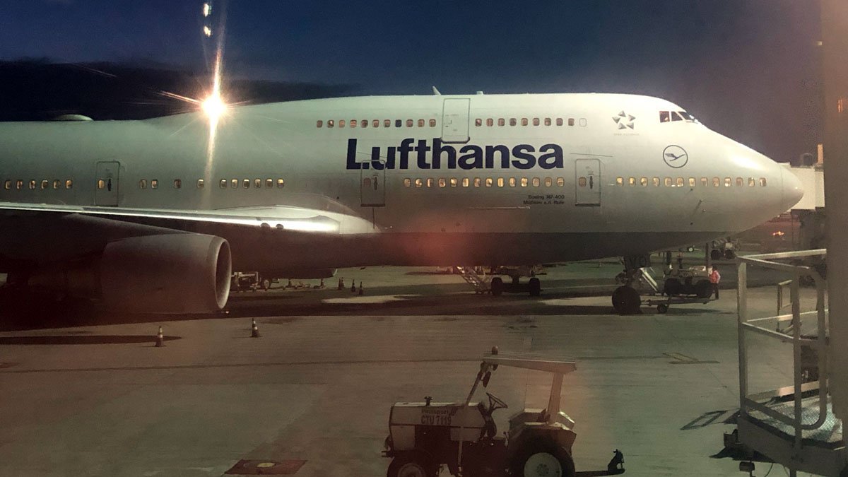 a large airplane on a runway