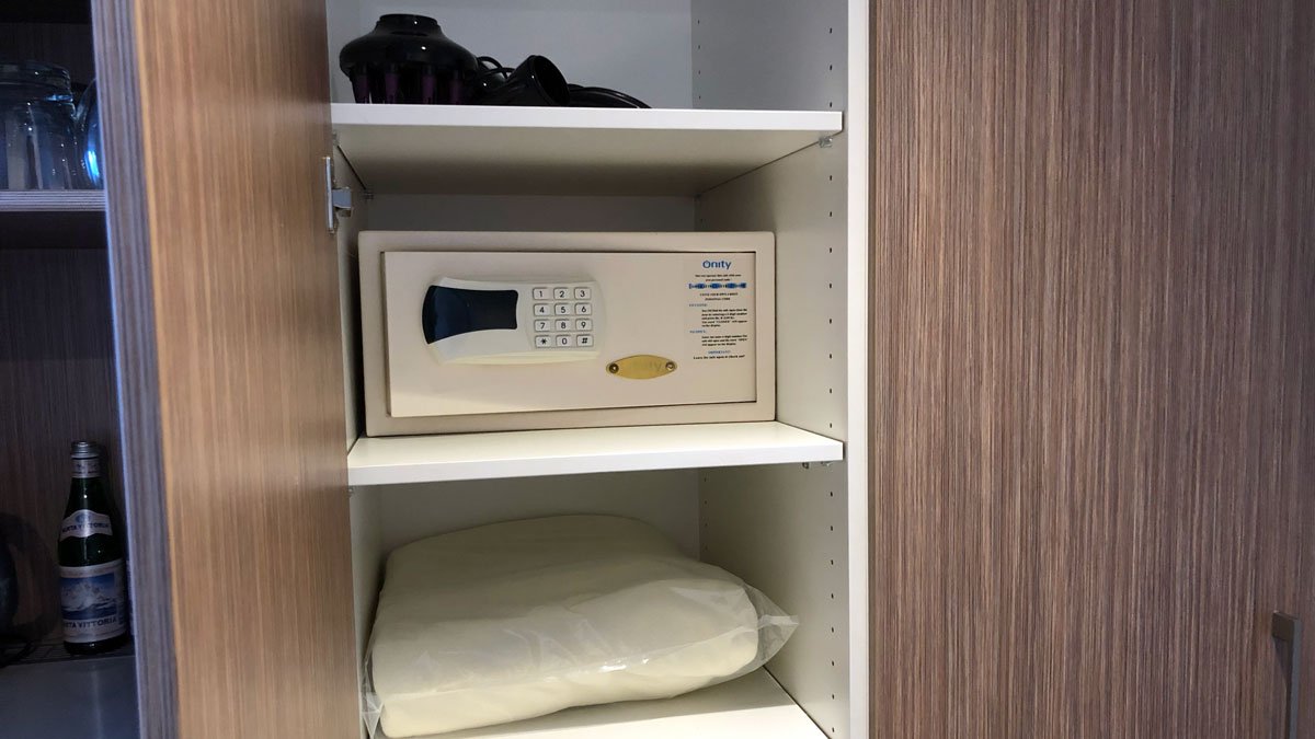 a safe in a cabinet