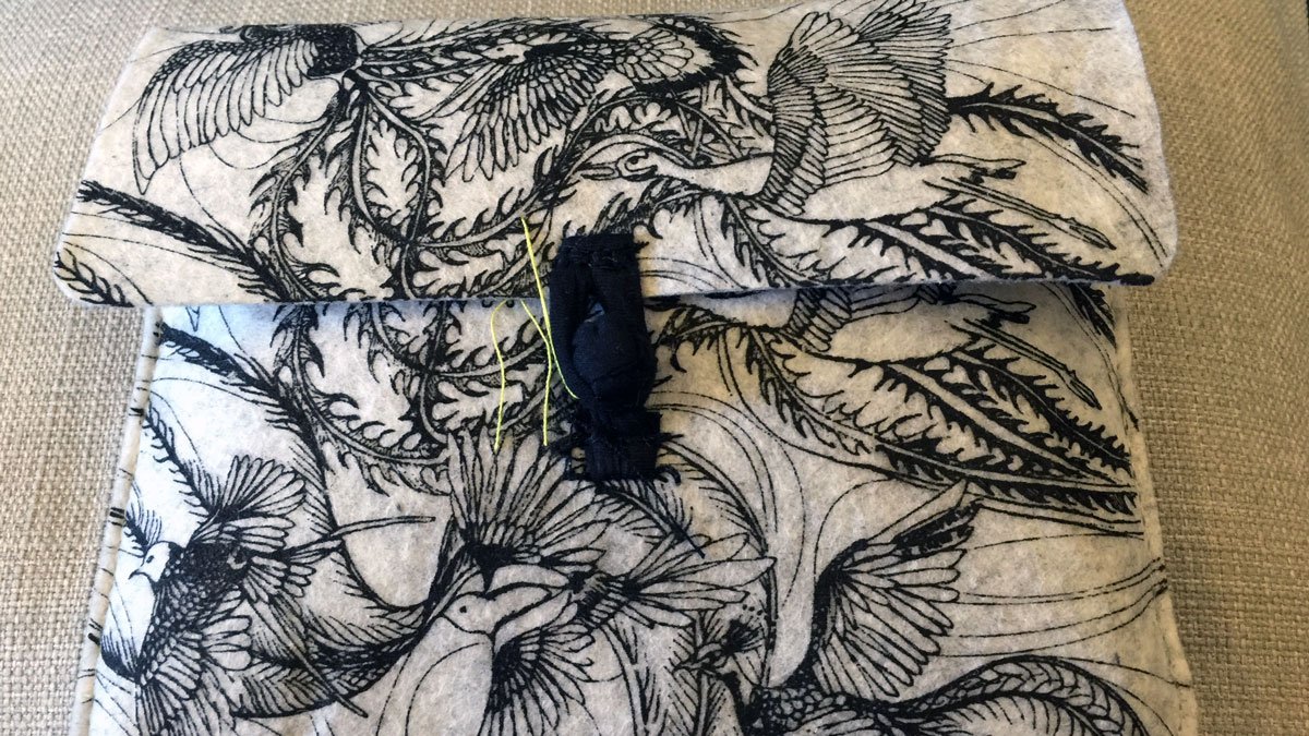 a fabric with birds design