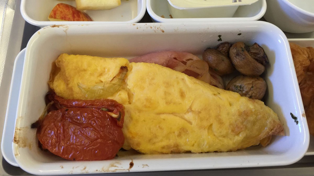 a tray of food with different types of food