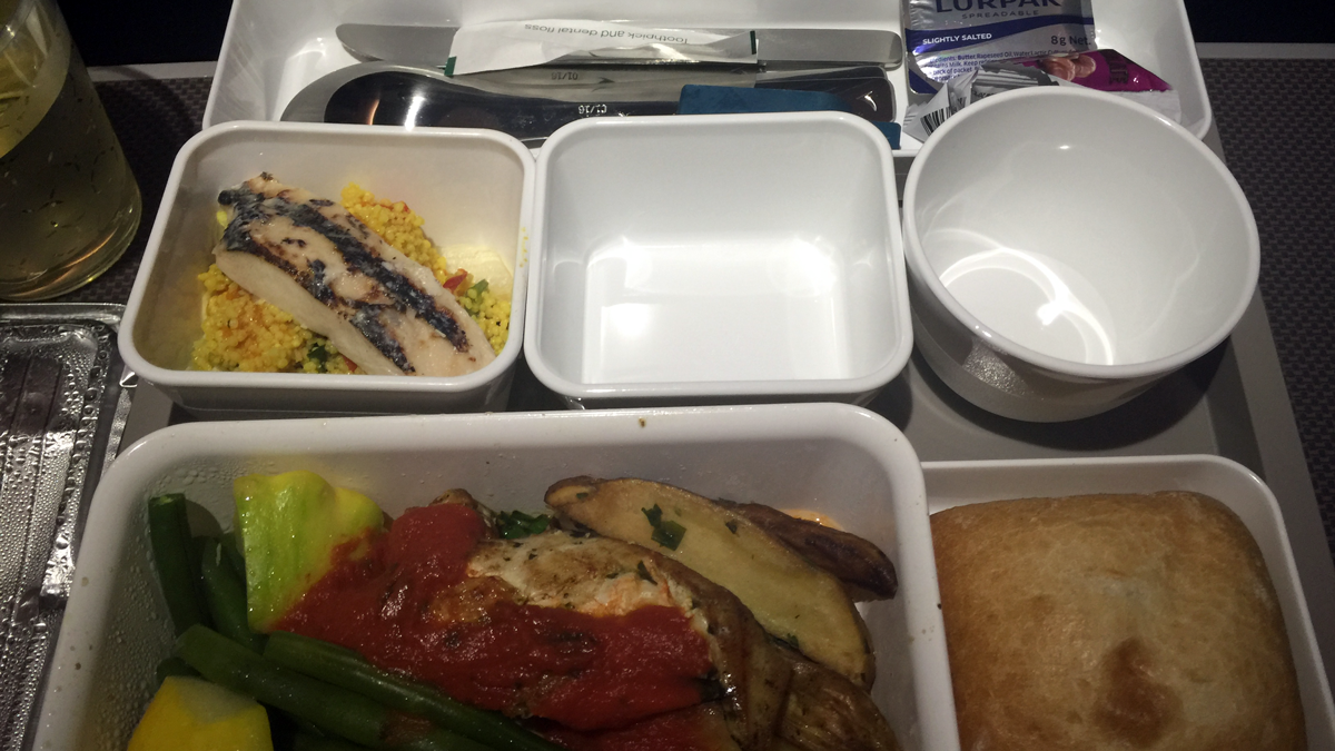 a tray of food on a table