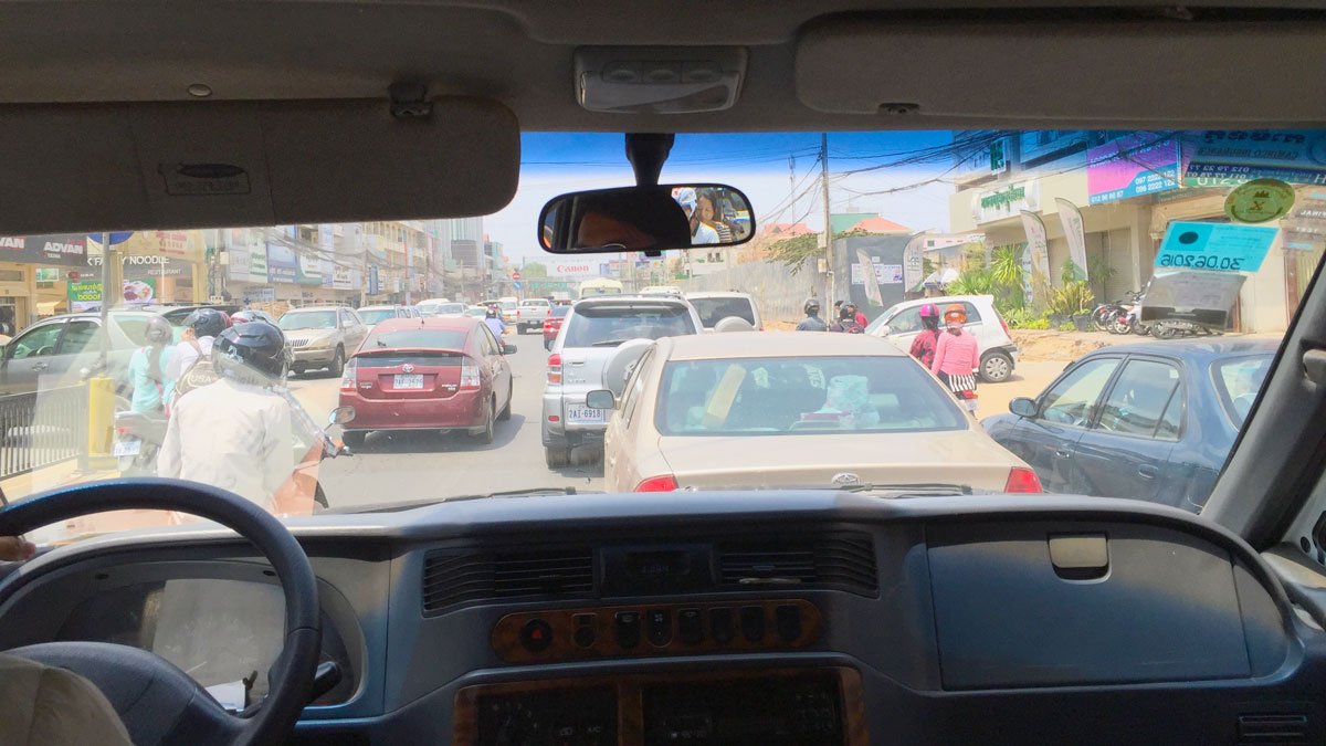 a view from inside of a car