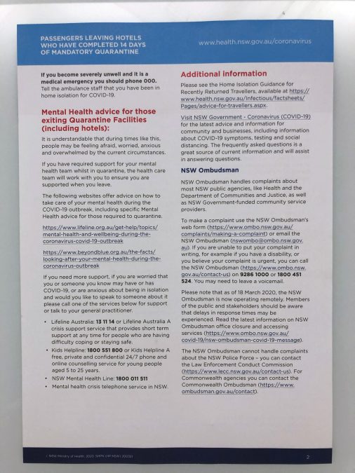a white paper with blue and red text