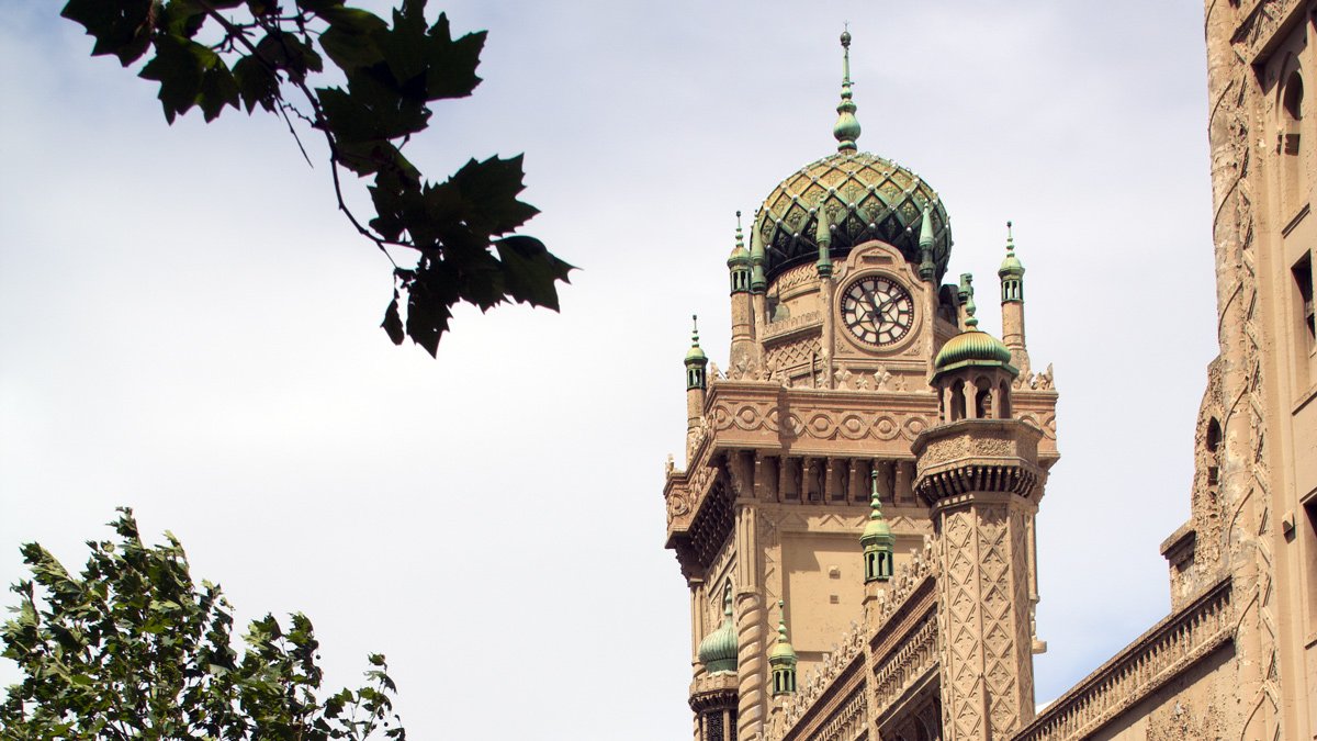 a clock on a building