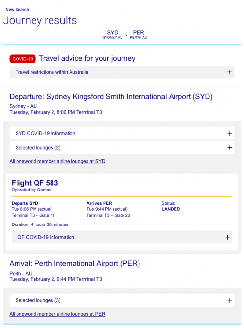 a screenshot of a travel advice