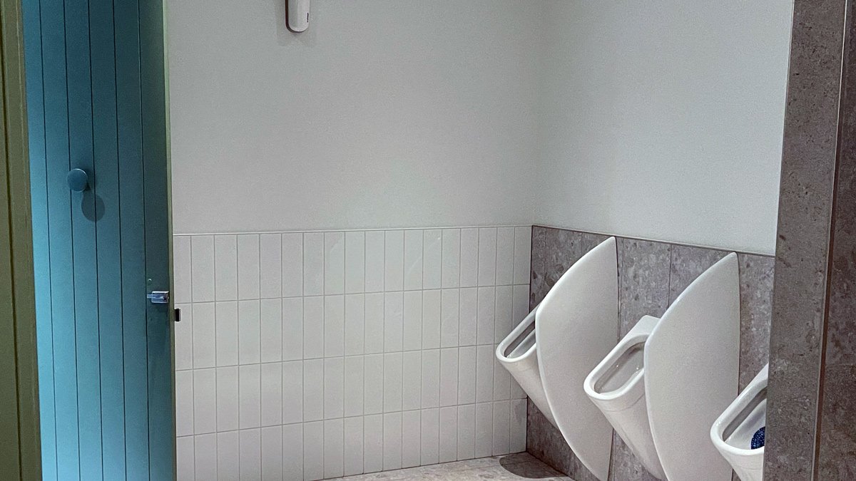 a urinals in a bathroom