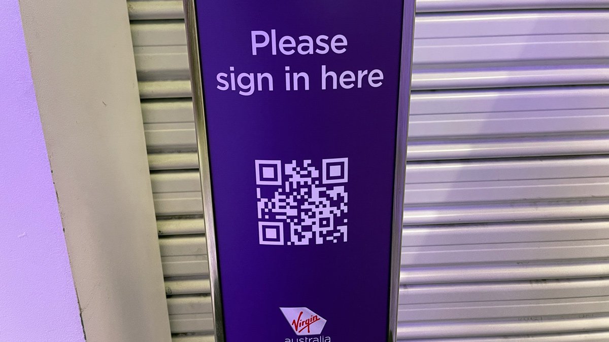 a sign with qr code on it