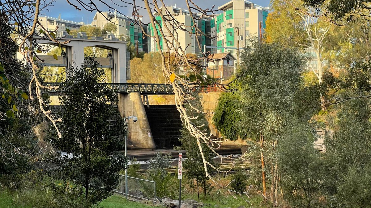 a bridge over a river