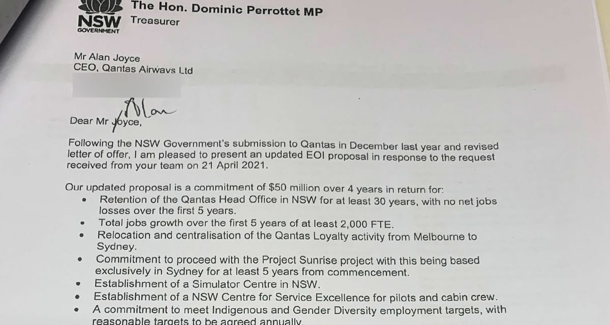 QANTAS: Takes $50 million from NSW Taxpayers