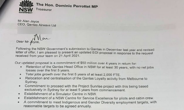 QANTAS: Takes $50 million from NSW Taxpayers