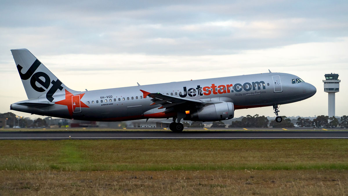 a plane on the runway