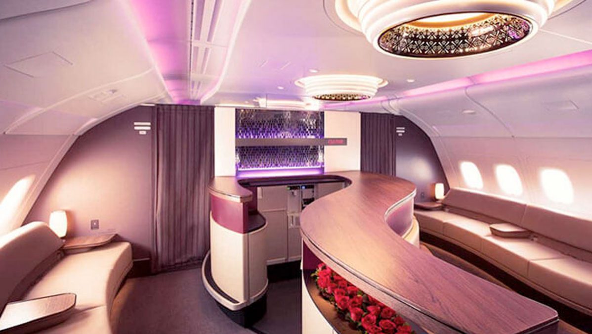 a bar in a plane