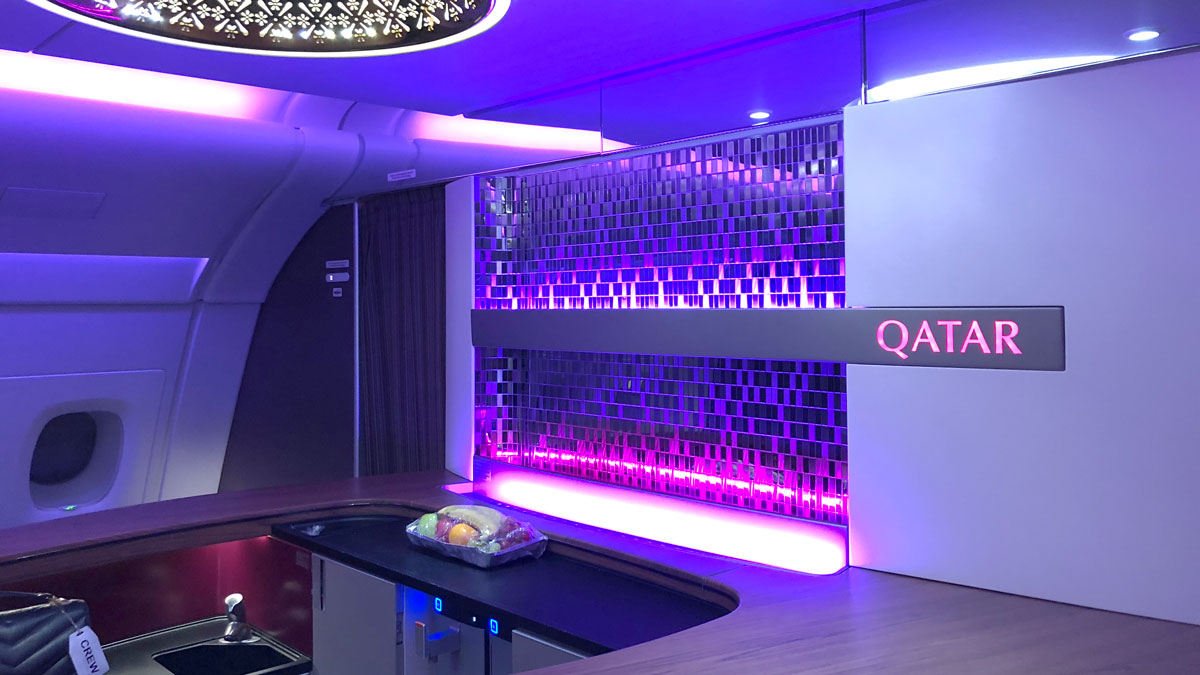 Qatar Airways A380 onboard lounge